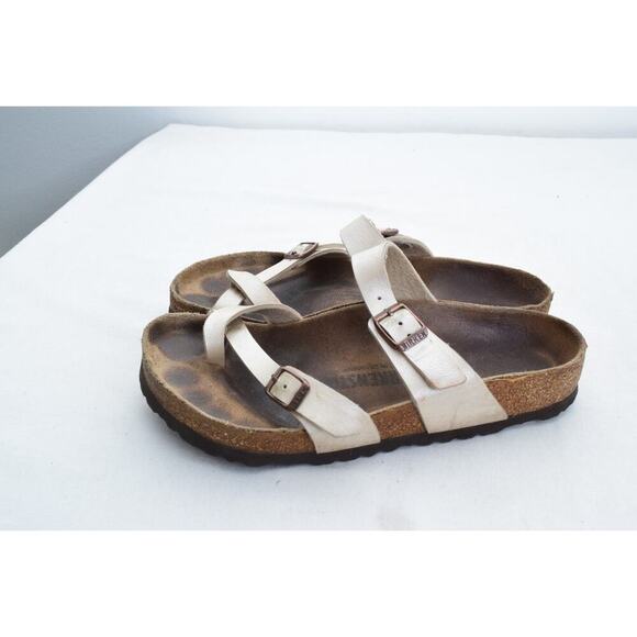 Birkenstock Mayari Sandals 38 Womens 7 Ivory Toe Loop Strap - Picture 1 of 7